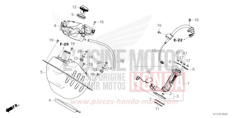 FUEL TANK for PCX 125 CANDY LUSTER RED (R368) from 2021